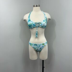 VS Teal Floral Bikini Set‎